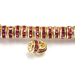 Czech Rhinestone Rondelle - Round 04.5MM ROSE-GOLD