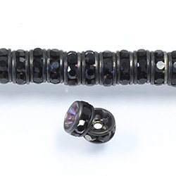 Czech Rhinestone Rondelle - Round 05MM JET-BLACK