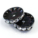 Czech Rhinestone Rondelle - Round 14MM CRYSTAL-BLACK