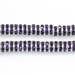 Preciosa MAXIMA Rhinestone Rondelle - Round 07MM PURPLE VELVET-SILVER