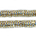 Preciosa MAXIMA Rhinestone Rondelle - Round 08MM CRYSTAL AB-GOLD