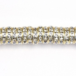 Preciosa MAXIMA Rhinestone Rondelle - Round 12MM CRYSTAL-GOLD