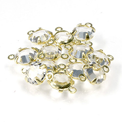 Preciosa Crystal Channel Connector - Prong-Set Setting with 2 Loops 29SS CRYSTAL-RAW