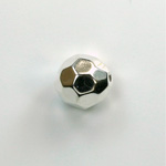 Metalized Plastic Faceted Bead - Round 12MM SILVER