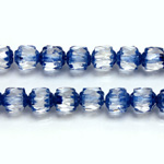 Czech Glass Fire Polished Bead - Cathedral 06MM CRYSTAL BLUE PAINT