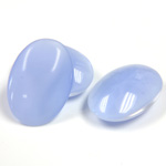 Glass Point Back Buff Top Stone Opaque Doublet - Oval 18x13MM BLUE MOONSTONE