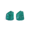 Glass Japanese Lampwork Nugget Stones with a channel for wrapping.- 15x12MM GREEN QUARTZ