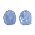 Glass Japanese Lampwork Nugget Stones with a channel for wrapping.- 18x15MM LIGHT BLUE QUARTZ