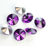 Plastic Point Back Foiled Rivoli 10MM AMETHYST