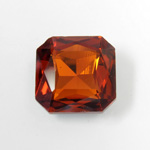 Cut Crystal Point Back Fancy Stone Foiled - Square Octagon 23MM SMOKE TOPAZ