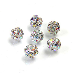 Czech Crystal Rhinestone Ball - 06MM CRYSTAL AB-SILVER