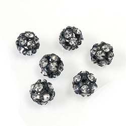 Czech Crystal Rhinestone Ball - 06MM CRYSTAL-BLACK