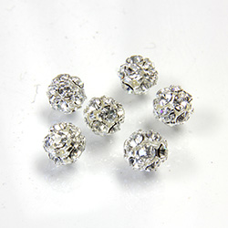 Czech Crystal Rhinestone Ball - 06MM CRYSTAL-SILVER