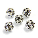 Czech Crystal Rhinestone Ball - 08MM BLACK DIAMOND-SILVER