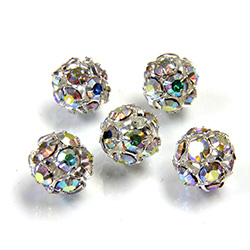 Czech Crystal Rhinestone Ball - 08MM CRYSTAL AB-SILVER