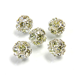 Czech Crystal Rhinestone Ball - 08MM JONQUIL-SILVER