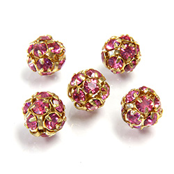 Czech Crystal Rhinestone Ball - 08MM ROSE-GOLD