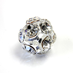 Czech Crystal Rhinestone Ball - 16MM CRYSTAL-SILVER