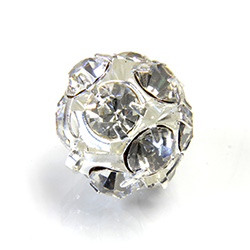 Czech Crystal Rhinestone Ball - 18MM CRYSTAL-SILVER