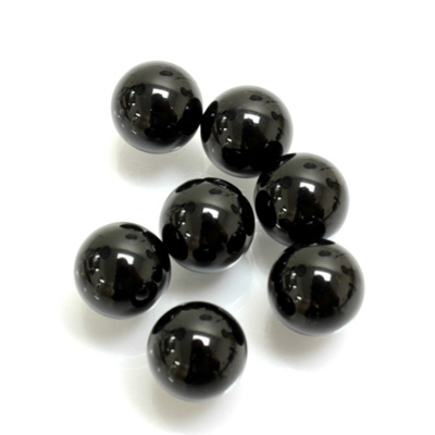 Gemstone 1-Hole Ball 10MM BLACK ONYX