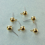 Earring Finding - Brass Ball with Loop 06MM Stainless Steel Post