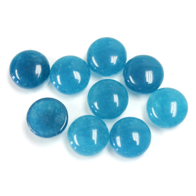 Gemstone Flat Back Cabochon - Round 09MM QUARTZ DYED #21 TEAL