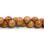 Czech Pressed Glass Bead - Mushroom 09x8MM PINK OPAQUE LUMI