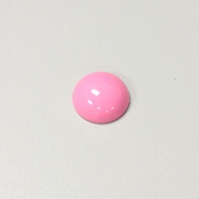 Plastic Flat Back Opaque Cabochon - Round 13MM BRIGHT PINK