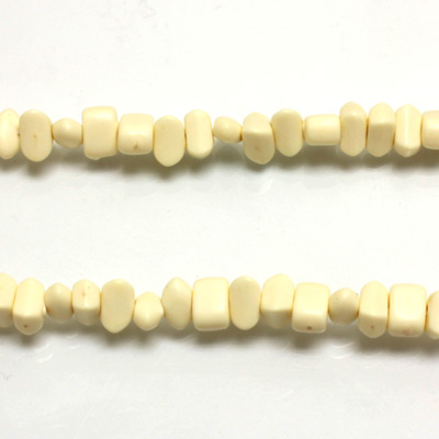 Plastic Bead - Opaque Color Irregular Chip MATTE IVORY