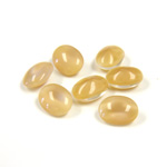 Glass Point Back Buff Top Stone Opaque Doublet - Oval 08x6MM BEIGE MOONSTONE