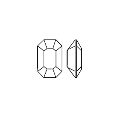 Swarovski Crystal Point Back Fancy Stone - Cushion Octagon 5x3MM BLACK DIAMOND