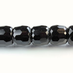 Czech Glass Fire Polished Bead - Barrel 14x12MM JET