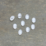 Glass Medium Dome Cabochon - Oval 06x4MM BLUE QUARTZ