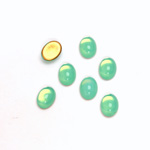 Glass Medium Dome Foiled Cabochon - Oval 08x6MM OPAL GREEN