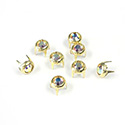 Preciosa Crystal Metal 4 Prong Rivet with Chaton 16SS CRYSTAL AB-GOLD