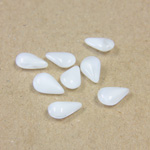 Glass Point Back Buff Top Stone Opaque Doublet - Pear 08x4MM.8 WHITE MOONSTONE