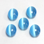 Fiber-Optic Cabochon - Oval 12x10MM CAT'S EYE AQUA