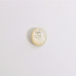 Shell Flat Back Carved Scarab 10x8MM WHITE MOP