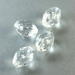 German Plastic Bead - Transparent Faceted Oval 16x11MM CRYSTAL