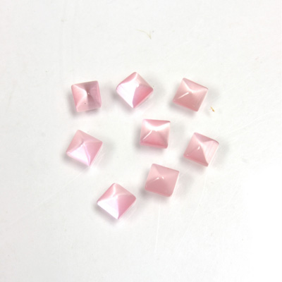 Fiber-Optic Cabochon - Pyramid Top 04x4MM CAT'S EYE LT PINK