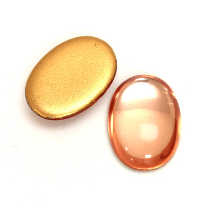 Glass Medium Dome Foiled Cabochon - Oval 25x18MM ROSALINE