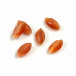 Fiber-Optic Flat Back Stone with Faceted Top and Table - Navette 10x5MM CAT'S EYE COPPER