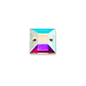 Preciosa Crystal Flat Back 2-Hole Sew-On Foiled Stone - Square 10MM CRYSTAL AB