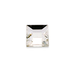 Preciosa Crystal Flat Back 2-Hole Sew-On Foiled Stone - Square 10MM CRYSTAL