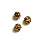 Brass Machine Made Bead - Fancy with Cut Outs Round 05MM RAW BRASS