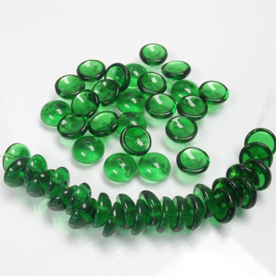 Preciosa Czech Pressed Glass Bead -2-Hole Bead - Piggy 04x8MM LT EMERALD