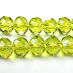 Chinese Cut Crystal Bead - Rondelle 08x10MM LIGHT OLIVENE