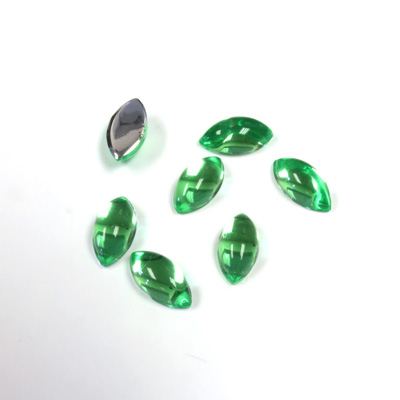 Plastic Flat Back Foiled Cabochon - Navette 10x5MM PERIDOT