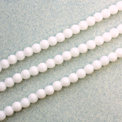 Czech Pressed Glass Bead - Smooth Round 04MM WHITE
