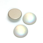 Glass Medium Dome Foiled Cabochon - Coated Round 15MM MATTE CRYSTAL AB